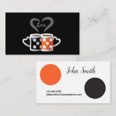 Orange + Black Color Coffee oder wir gehören zusam Visitenkarte (Vorne/Hinten)