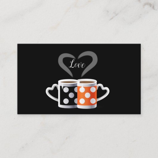 Orange + Black Color Coffee oder wir gehören zusam Visitenkarte (Vorderseite)