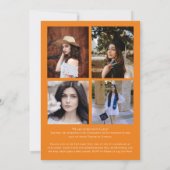 Orange Black Confetti Abschluss Ankündigung (Rückseite)