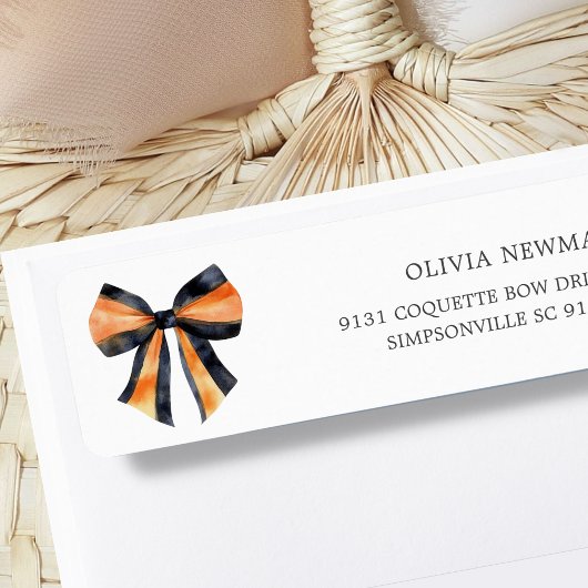 Orange Black Coquette Bow Rücksendeadresse