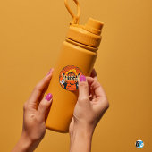 Orange & Black Creative Halloween Runder Aufkleber