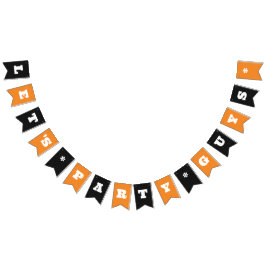 Orange/Black Custom Party oder Work Event Name Wimpelkette