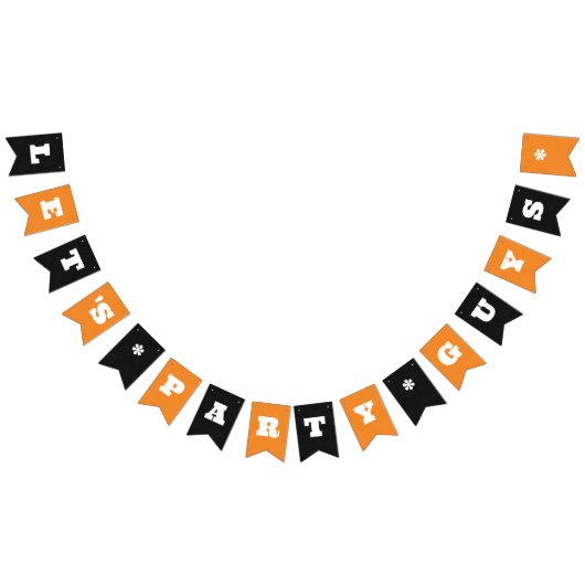 Orange/Black Custom Party oder Work Event Name Wimpelkette (Alle)