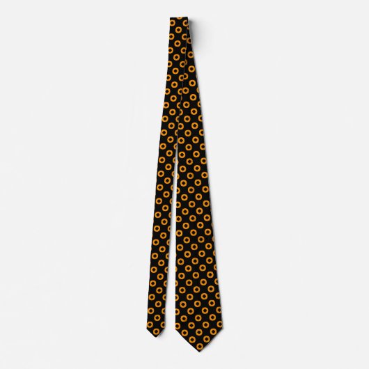 Orange Black Dot Pattern Krawatte (Rückseite)