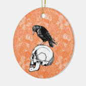 Orange Black, ein Crow oder Raven und Skull Hallow Keramik Ornament (Links)