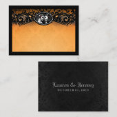 Orange Black Elegant Skelettons BLANK Platzkarten (Vorne/Hinten)