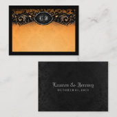 Orange Black Eleganto Halloween BLANK Platzkarten (Vorne/Hinten)