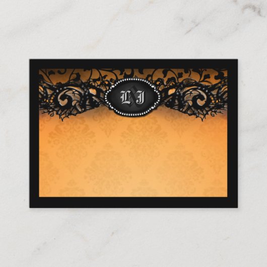 Orange Black Eleganto Halloween BLANK Platzkarten (Vorderseite)