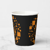 Orange Black Evil Pumpkin Float Squares Halloween Pappbecher (Links)