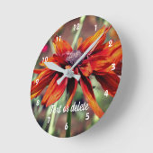 Orange Black Eyed Susan Flower Personalized Runde Wanduhr (Winkel)