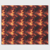 Orange & Black Flammen Geschenkpapier (Flach)