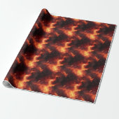 Orange & Black Flammen Geschenkpapier (Ungerollt)