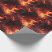 Orange & Black Flammen Geschenkpapier (Ecke)
