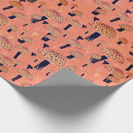 Orange Black Fly Agarial Pilz Fungi Fall Geschenkpapier (Ecke)