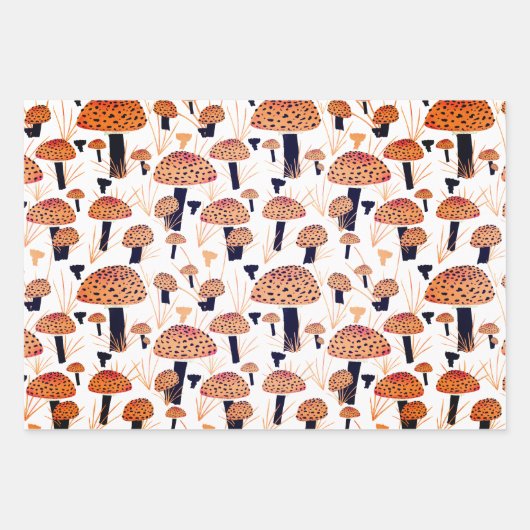 Orange Black Fly Agarial Pilz Fungi Fall Geschenkpapier Set (Vorderseite 2)