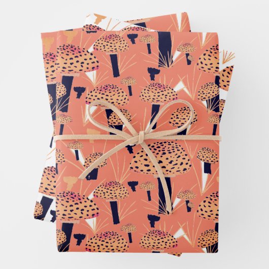 Orange Black Fly Agarial Pilz Fungi Fall Geschenkpapier Set (Beispiel)