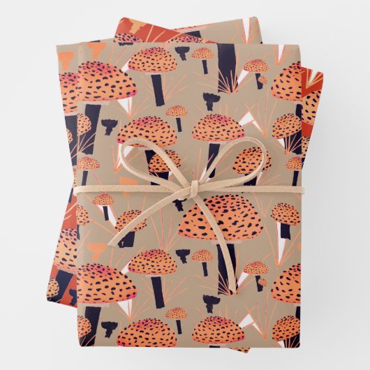 Orange Black Fly Agarial Pilz Fungi Fall Geschenkpapier Set (Beispiel)