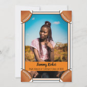 Orange & Black Football Abschluss Ankündigung (Vorderseite)