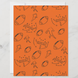 Orange & Black Football Spiel Teamfarben Papier