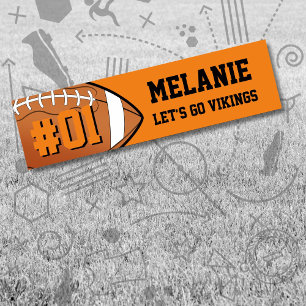 Orange Black Football Team Autoaufkleber