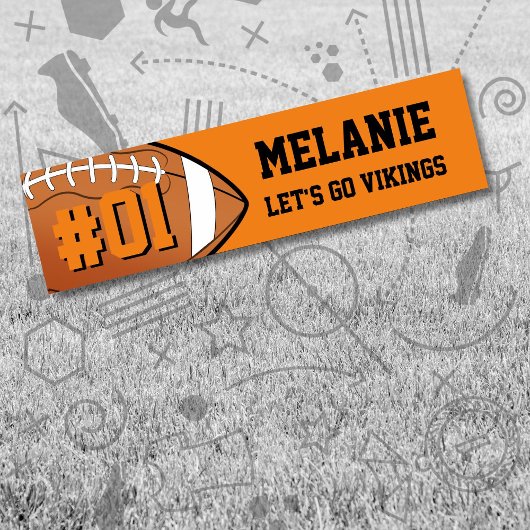 Orange Black Football Team Autoaufkleber