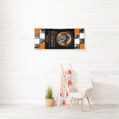 Orange & Black Foto Collage Abschluss Vinyl Banner (Insitu)