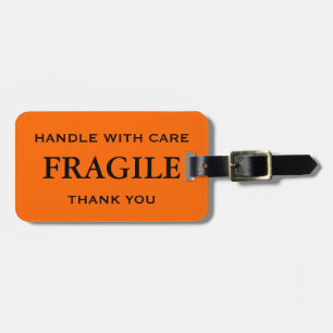Orange Black Fragile Handle mit Sorgfalt Vielen Da Gepäckanhänger