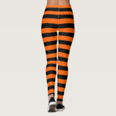 Orange & Black Fun Halloween Streifen Leggings (Rückseite)