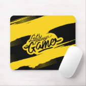 Orange Black Futuristic Playful Gamer Mousepad (Mit Mouse)