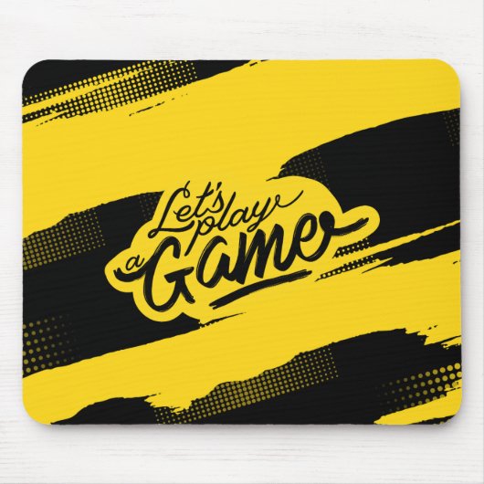 Orange Black Futuristic Playful Gamer Mousepad (Vorne)