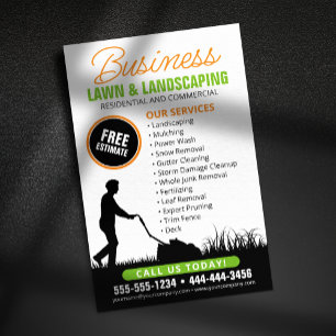 Orange Black Gartenpflege Landschaftsbau Rasenmähe Flyer