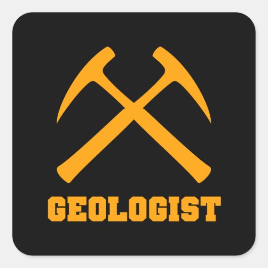 Orange & Black Geologist Sticker (Vorderseite)