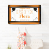 Orange Black Geometric Graduation Party Banner (Insitu)