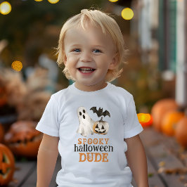 Orange Black Ghost Spooky Halloween Typ Baby T-shirt