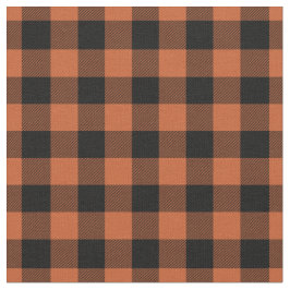 Orange & Black Gingham Plaid Stoff