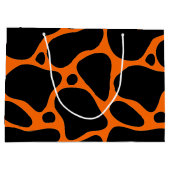 Orange & Black Giraffe Muster Große Geschenktasche Geschenktüte (Rückseite)