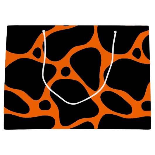 Orange & Black Giraffe Muster Große Geschenktasche Große Geschenktüte (Vorderseite)