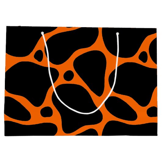 Orange & Black Giraffe Muster Große Geschenktasche Große Geschenktüte (Rückseite)
