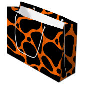 Orange & Black Giraffe Muster Große Geschenktasche Große Geschenktüte (Vorderseite Schrägansicht)