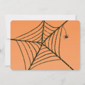 Orange & Black Glitzer Spider Web-Halloween-Party Einladung (Rückseite)