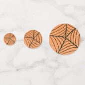 Orange & Black Glitzer Spider Web-Halloween-Party Konfetti (Vorderseiten)
