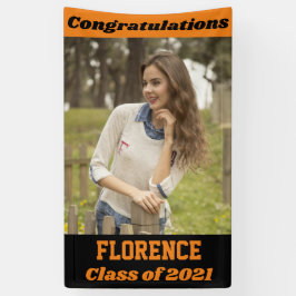 Orange Black Glückwunsch Abschluss Banner