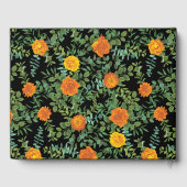 Orange & Black Gothic Peony & Rose Blumenhochzeit Gästebuch (Rückseite)