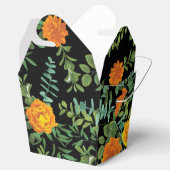 Orange & Black Gothic Peony & Rose Blumenhochzeit Geschenkschachtel (Geöffnet)