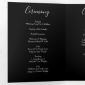 Orange & Black Gothic Peony Rose Hochzeitsprogramm Dreifach-gefaltete Programmkarte (Innen Erste Seite)