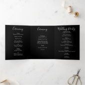 Orange & Black Gothic Peony Rose Hochzeitsprogramm Dreifach-gefaltete Programmkarte (Innenseite)