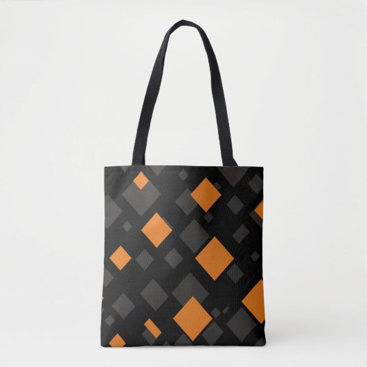 Orange Black Graat Float Squares Tasche (Vorderseite)