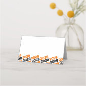 Orange Black Grad Class Jahr Faltenfutter oder Platzkarte (Rückseite)