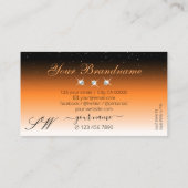 Orange Black Gradient Sparkling Diamonds Monogram Visitenkarte (Rückseite)