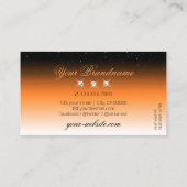 Orange Black Gradient Sparkling Diamonds Stilvoll Visitenkarte (Rückseite)